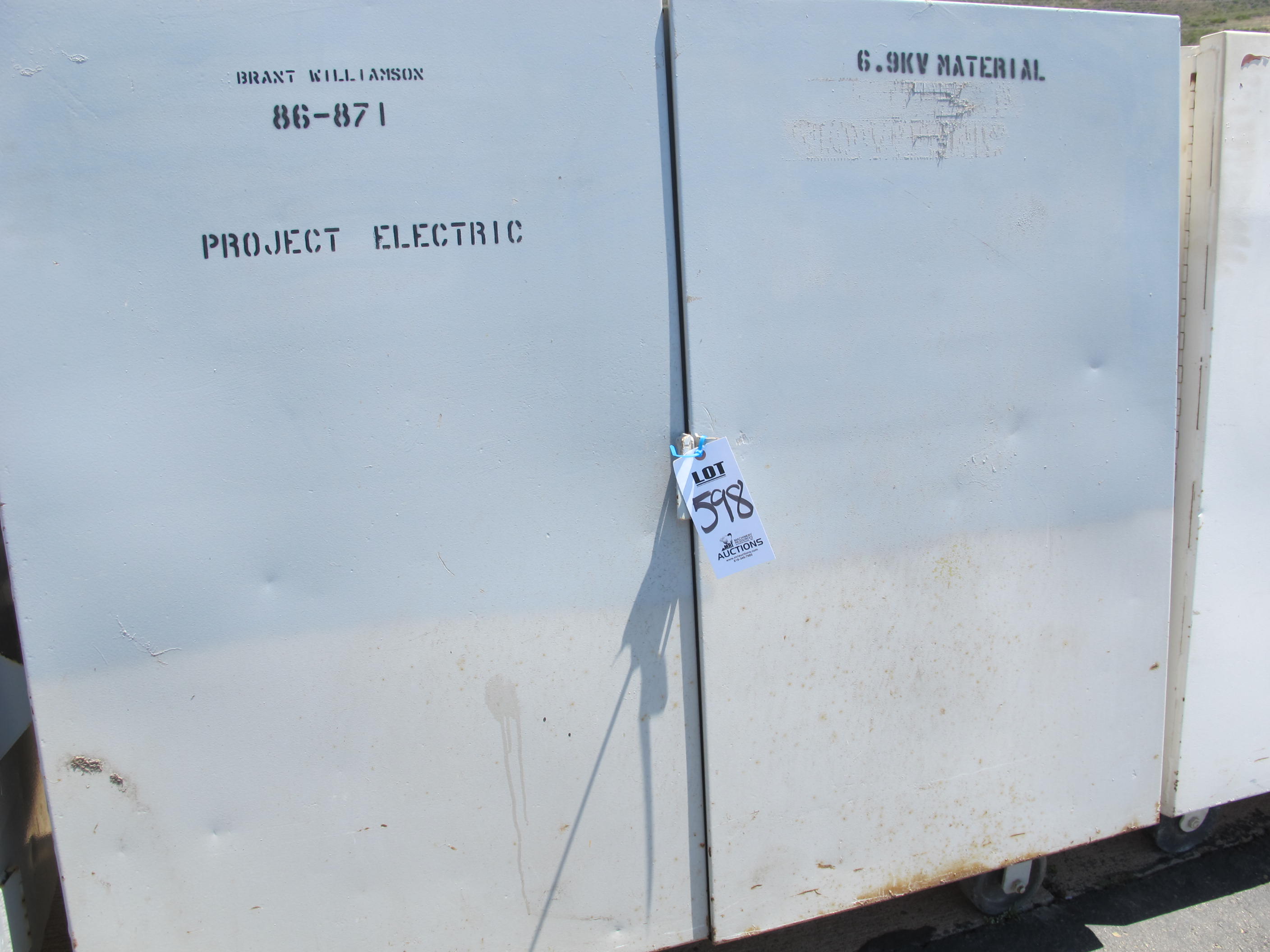 LOT (2) 2-DOOR STORAGE CABINETS (G-49) LOADING & HANDLING FEE $30-