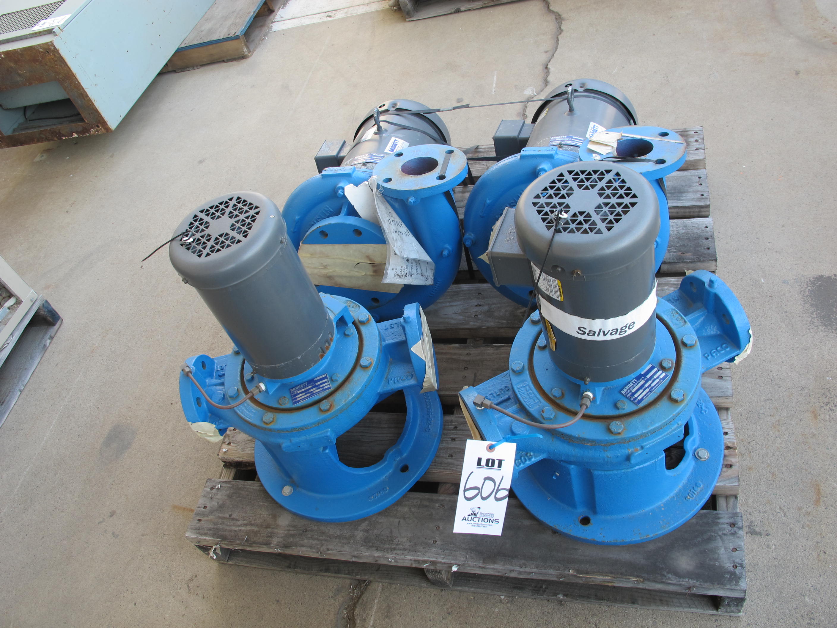 LOT (4) ASSORTED BALDOR PUMPS (G-49) LOADING & HANDLING FEE $15-