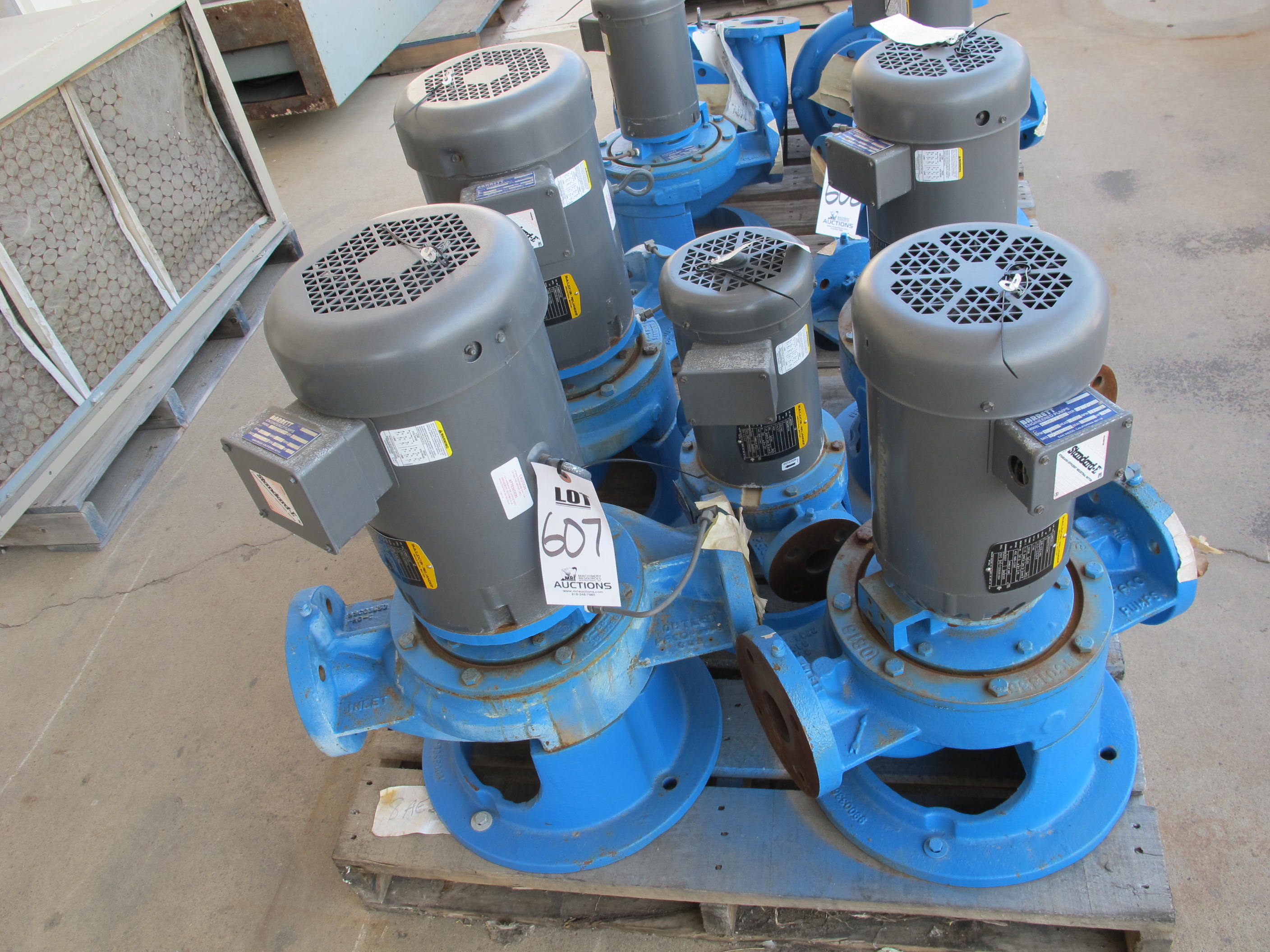 LOT (5) ASSORTED BALDOR PUMPS (G-49) LOADING & HANDLING FEE $15-