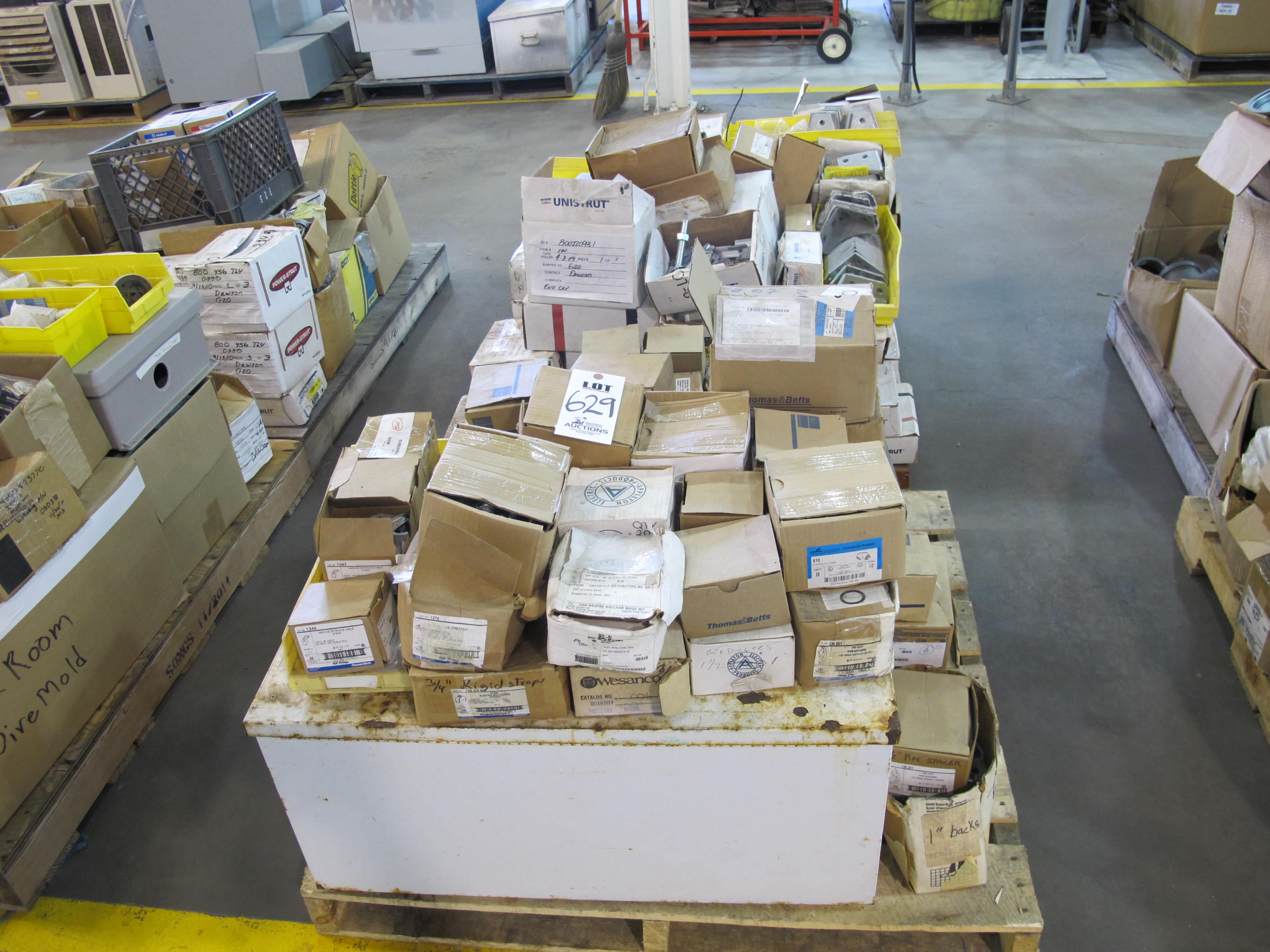 LOT (2) PALLETS ASSORTED MISC. ELECTRICAL SUPPLIES (G-49) LOADING & HANDLING FEE $30-