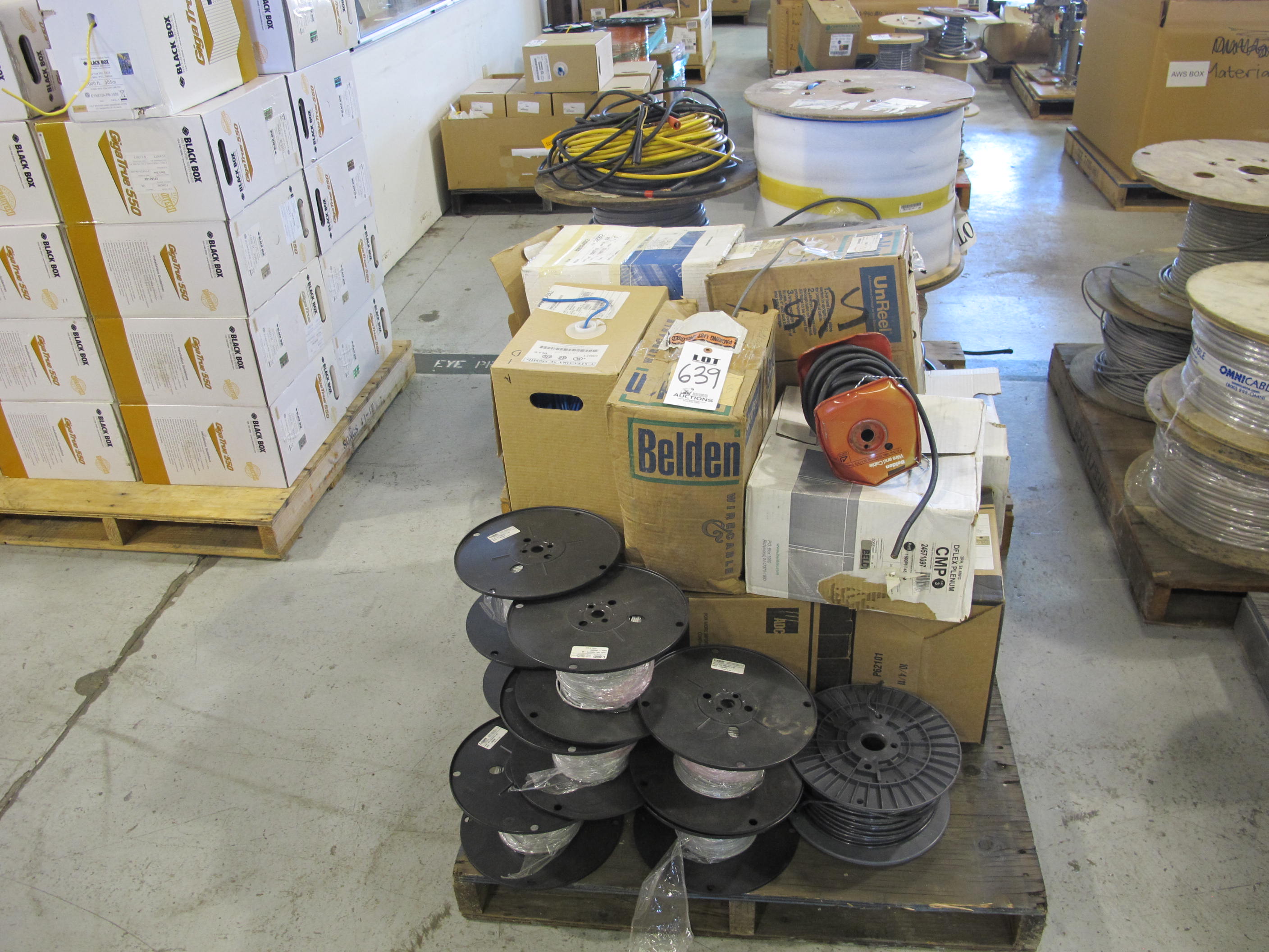 LOT (2) PALLETS ASSORTED CABLE SPOOLS (G-49) LOADING & HANDLING FEE $30-