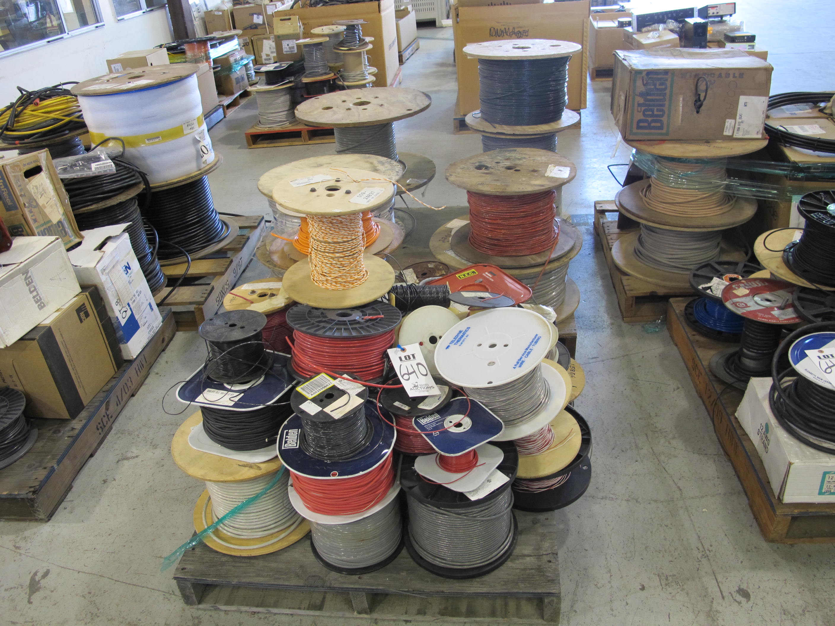 LOT (2) PALLETS ASSORTED CABLE SPOOLS (G-49) LOADING & HANDLING FEE $30-