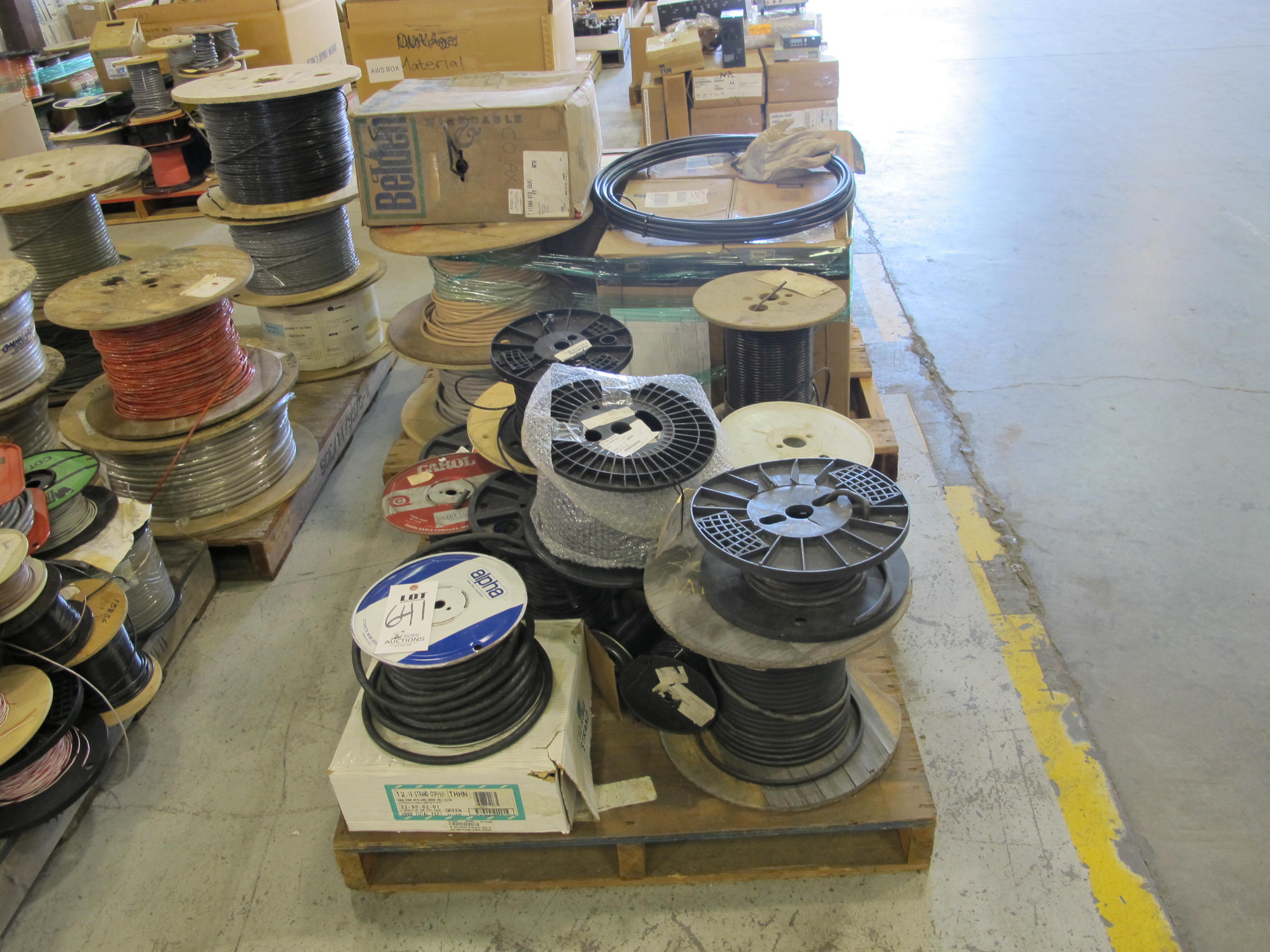 LOT (2) PALLETS ASSORTED CABLE SPOOLS (G-49) LOADING & HANDLING FEE $30-