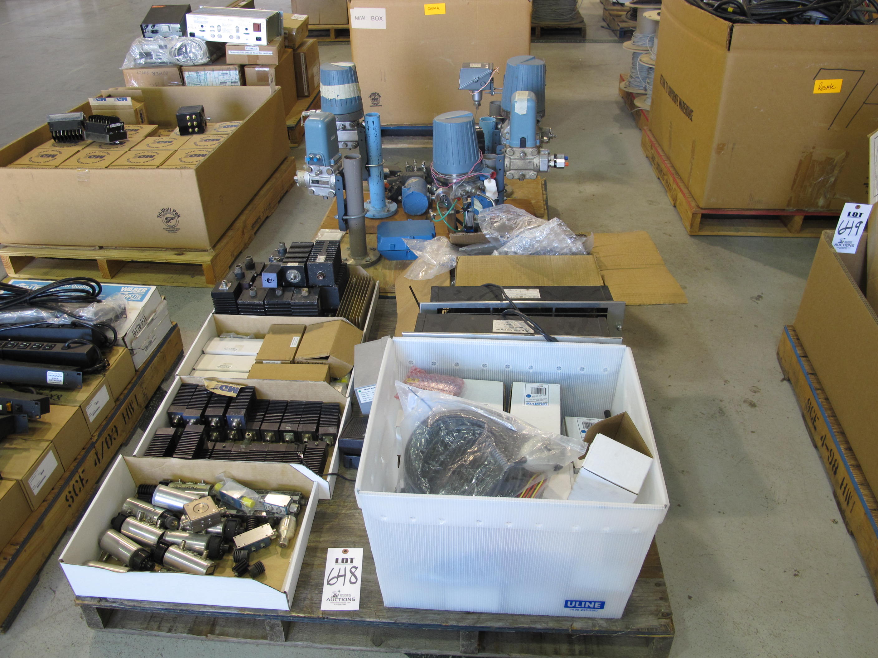 LOT (2) PALLETS ASSORTED AIR FILTERS, INTERFACE CONVERTORS & PRESSURE TRANSMITTERS (G-49) LOADING & HANDLING FEE $30-