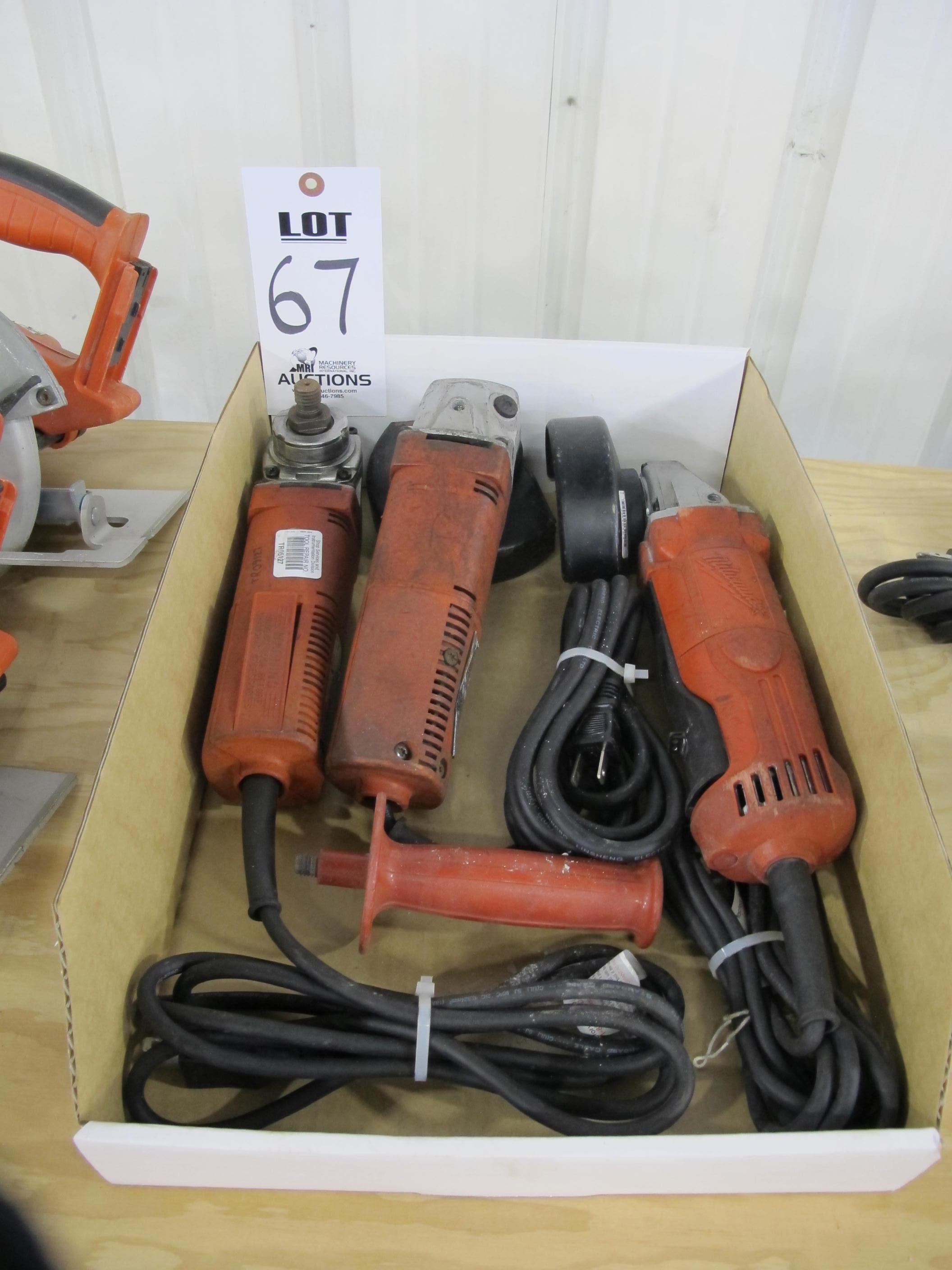 LOT (3) MILWAUKEE ELECTRIC ANGLE GRINDERS (G-49) LOADING & HANDLING FEE $5-