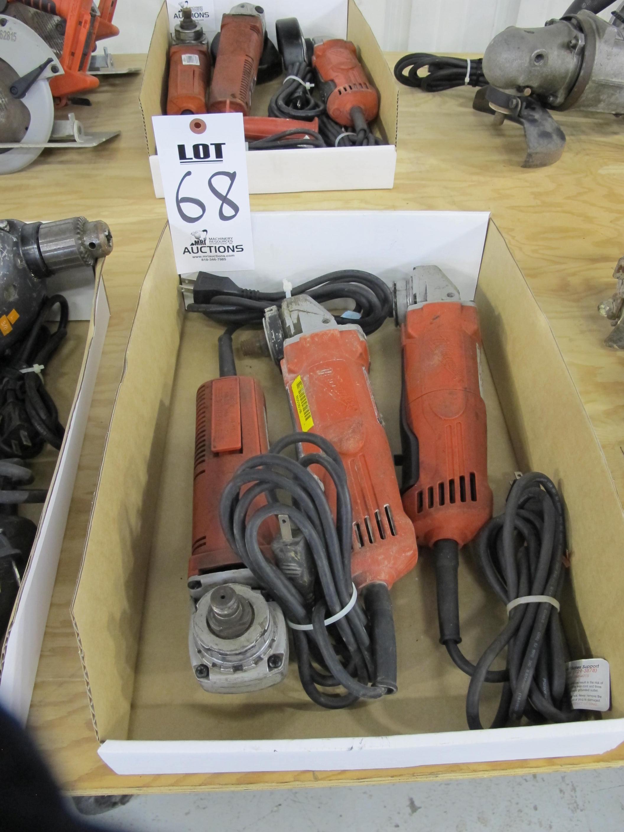 LOT (3) MILWAUKEE ELECTRIC ANGLE GRINDERS (G-49) LOADING & HANDLING FEE $5-