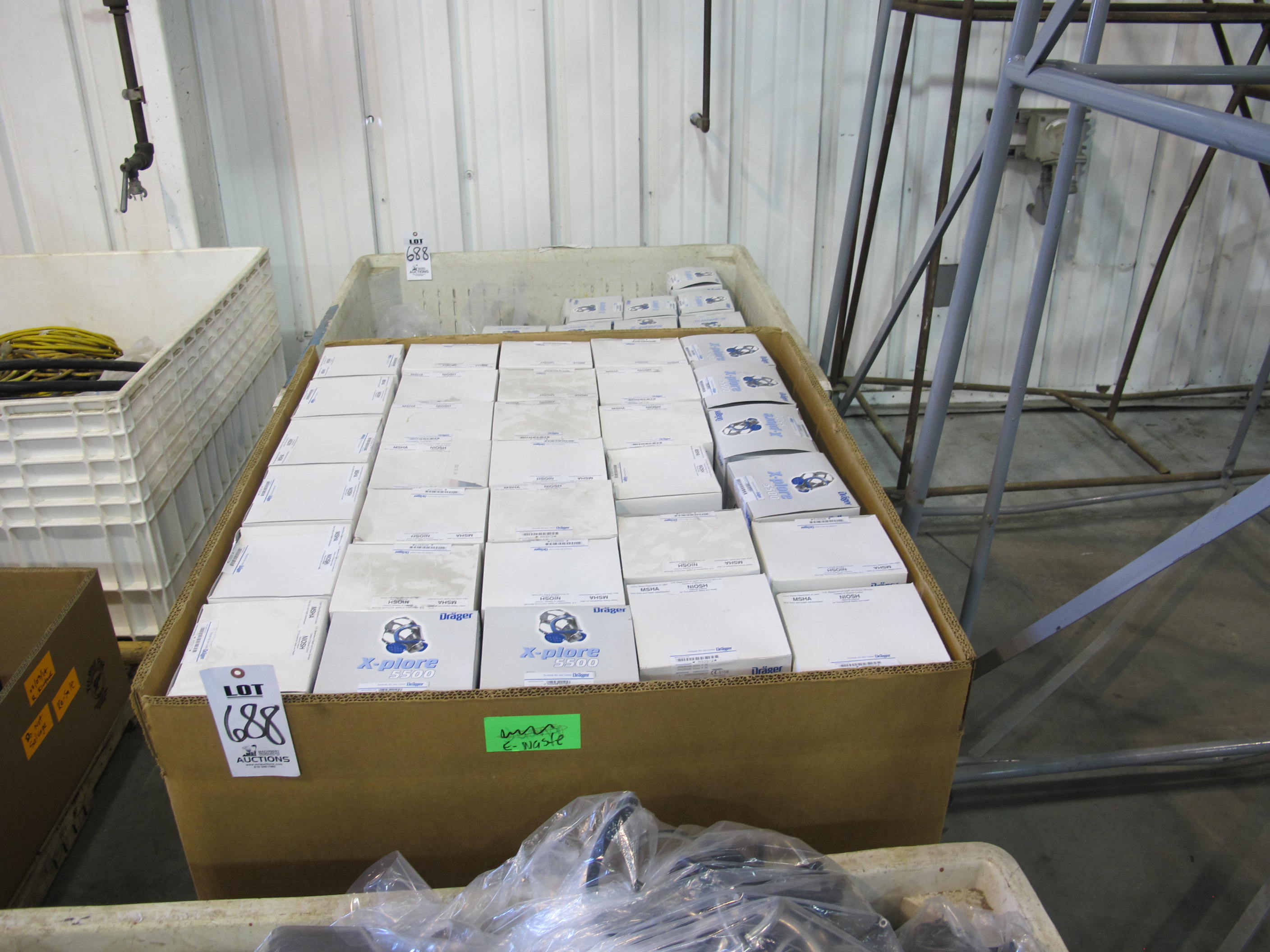 LOT (3) PALLETS FULL FACE MASKS & (1) PALLET MASK FILTERS (G-49) LOADING & HANDLING FEE $45-