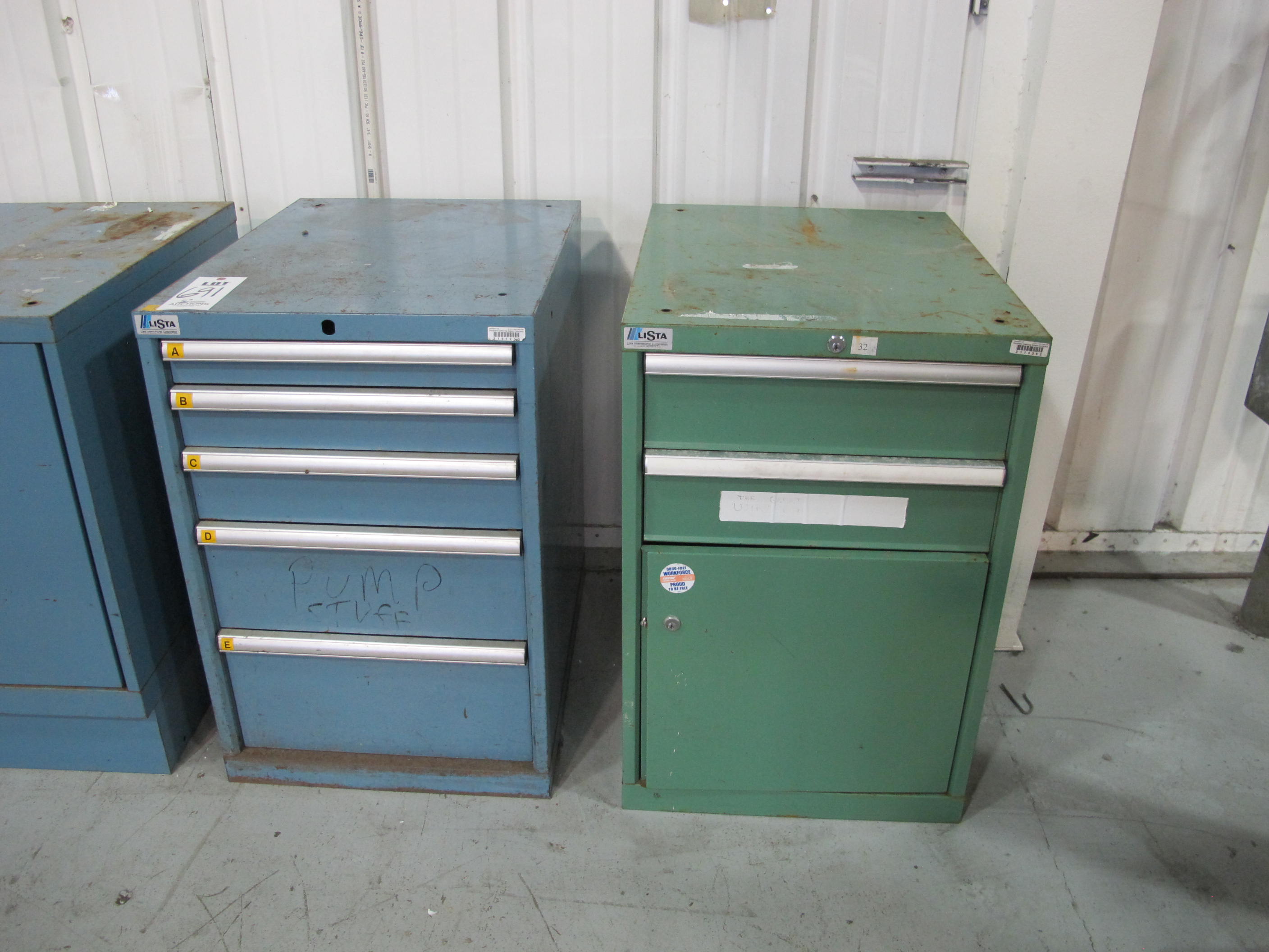 LOT (2) LISTA TOOL CABINETS (G-49) LOADING & HANDLING FEE $25-