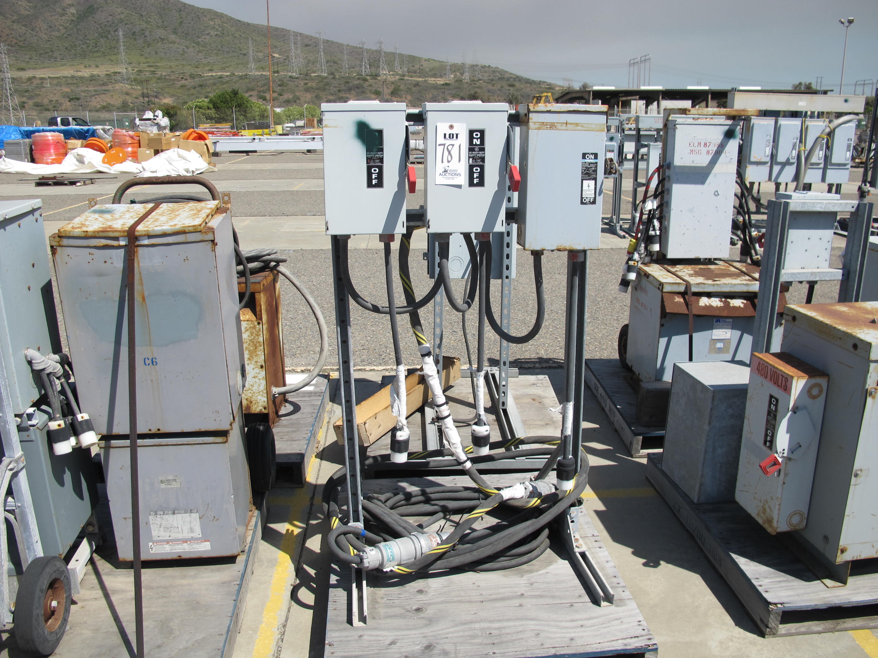 LOT ASSORTED ELECTRICAL BOXES & TRANSFORMERS (G-49 YARD) LOADING & HANDLING FEE $15-