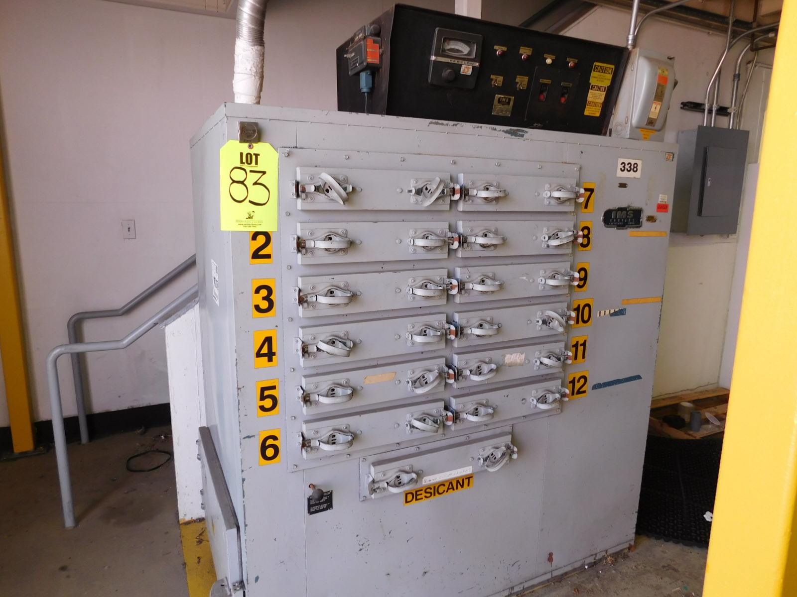 IMS 12 DRAWER DEHUMIDIFIER, MODEL DG-1012MSN2, MAX OPERATING TEMP: 350 DEG. F, S/N 260043-83
