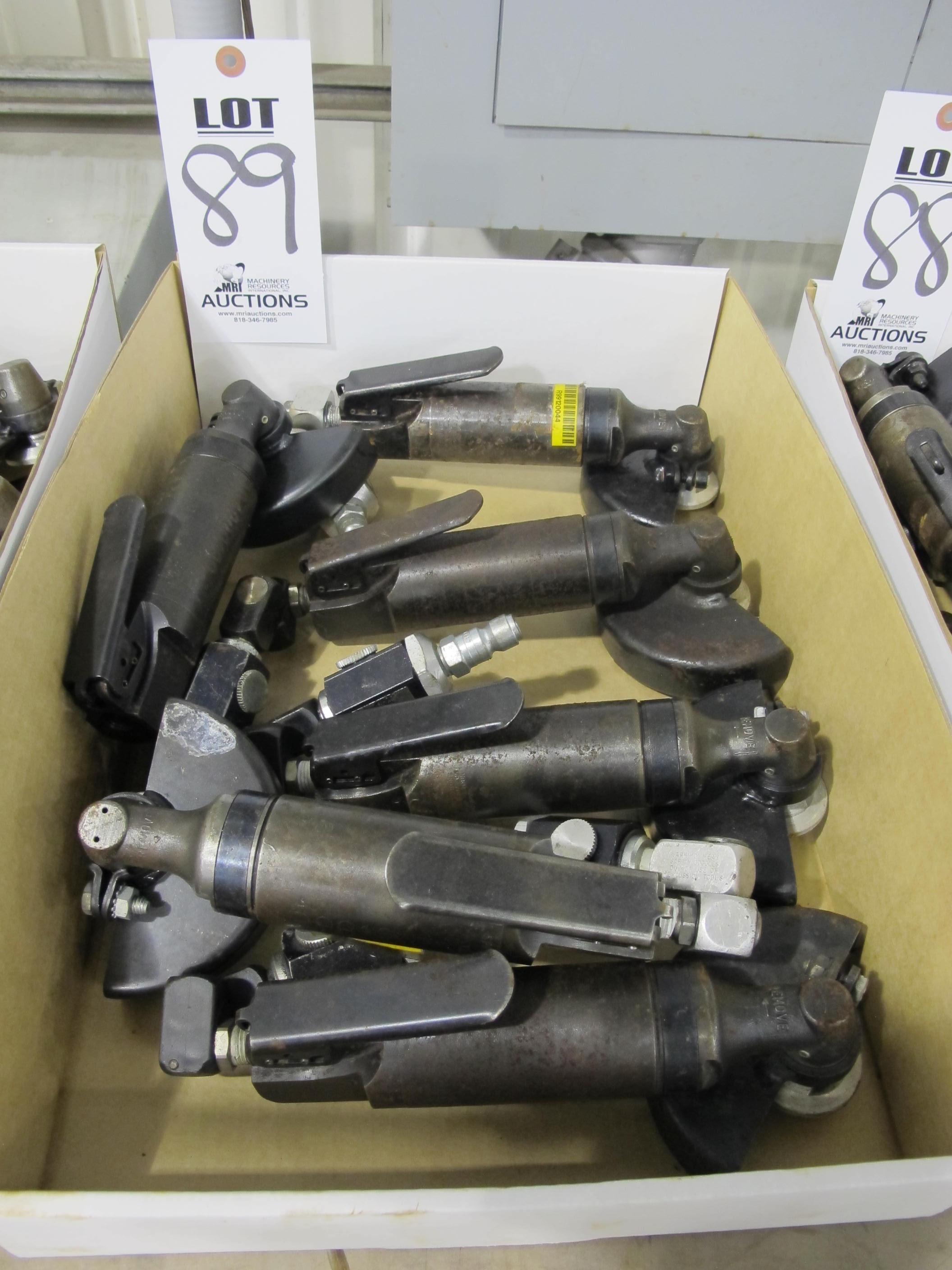LOT (6) ASSORTED PNEUMATIC ANGLE GRINDERS (G-49) LOADING & HANDLING FEE $5-