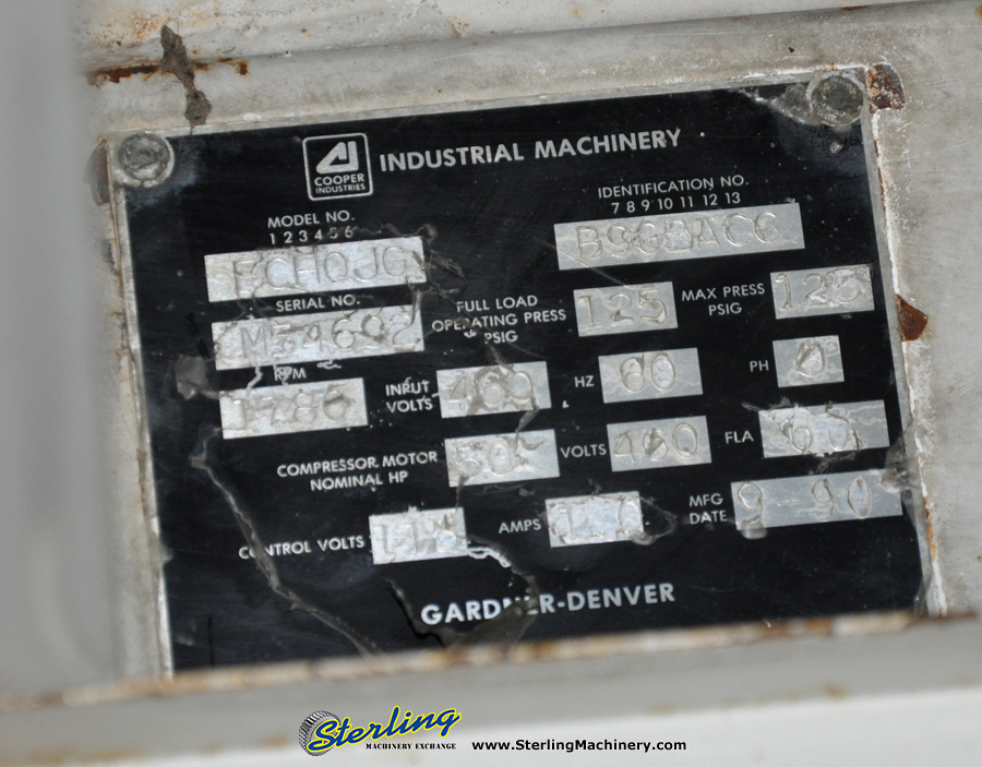 200 CFM Used Gardner Denver Electra Saver Turn Valve Rotary Screw Air Compressor, Mdl. Electra Saver EAH99A, 50 H.P., Hours On Meter : 67,624.4, AutoSentry ES+ Compressor Control, Direct Drive Non Geared Airend, Heavy Duty Inlet Air Filter, AirSmart-12