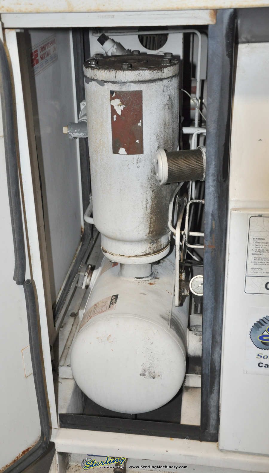 200 CFM Used Gardner Denver Electra Saver Turn Valve Rotary Screw Air Compressor, Mdl. Electra Saver EAH99A, 50 H.P., Hours On Meter : 67,624.4, AutoSentry ES+ Compressor Control, Direct Drive Non Geared Airend, Heavy Duty Inlet Air Filter, AirSmart-12