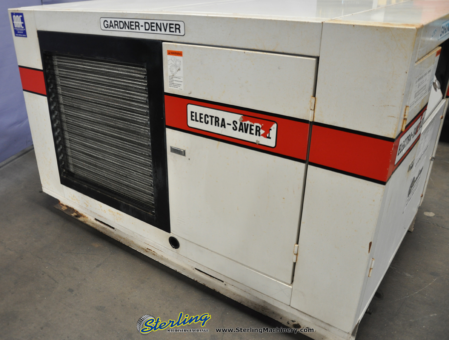 200 CFM Used Gardner Denver Electra Saver Turn Valve Rotary Screw Air Compressor, Mdl. Electra Saver EAH99A, 50 H.P., Hours On Meter : 67,624.4, AutoSentry ES+ Compressor Control, Direct Drive Non Geared Airend, Heavy Duty Inlet Air Filter, AirSmart-12