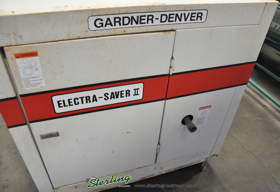 200 CFM Used Gardner Denver Electra Saver Turn Valve Rotary Screw Air Compressor, Mdl. Electra Saver EAH99A, 50 H.P., Hours On Meter : 67,624.4, AutoSentry ES+ Compressor Control, Direct Drive Non Geared Airend, Heavy Duty Inlet Air Filter, AirSmart-12