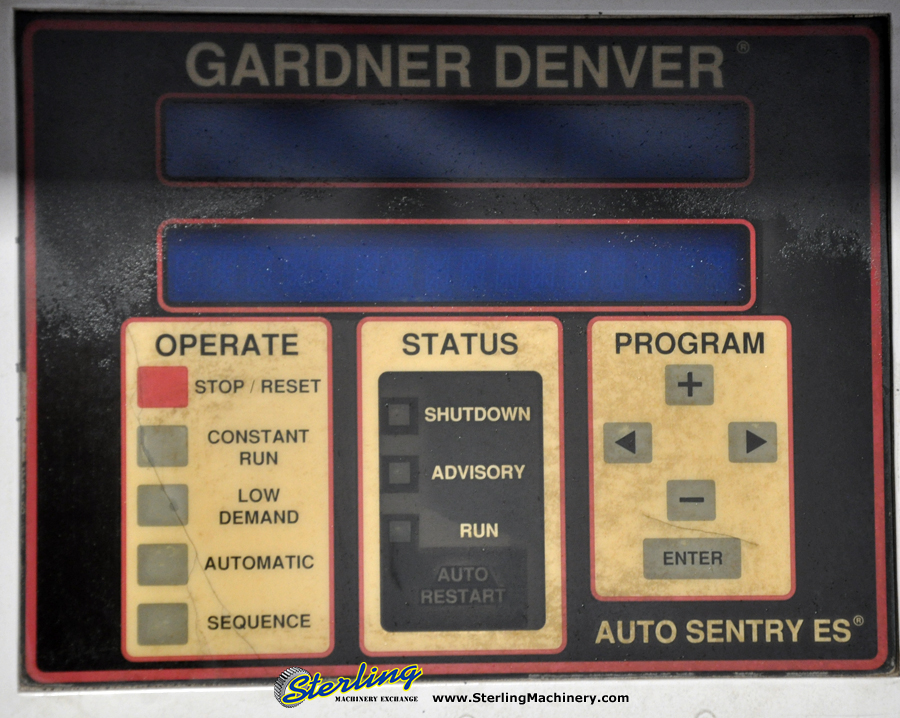 200 CFM Used Gardner Denver Electra Saver Turn Valve Rotary Screw Air Compressor, Mdl. Electra Saver EAH99A, 50 H.P., Hours On Meter : 67,624.4, AutoSentry ES+ Compressor Control, Direct Drive Non Geared Airend, Heavy Duty Inlet Air Filter, AirSmart-12