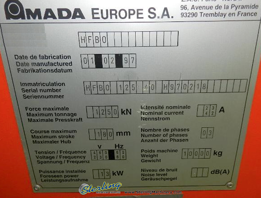 125 Ton x 14' Used Amada Promecam Hydraulic 8 axis CNC Press Brake, Mdl. HFBO-125, Operateur 8 Axis CNC Control, Foot Pedal-33