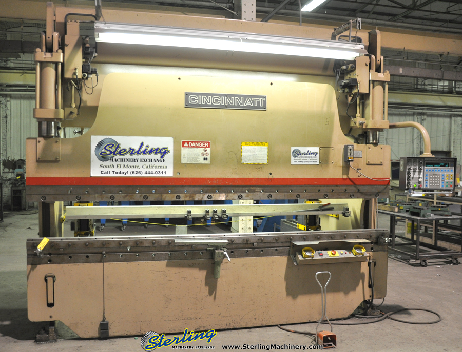 90 Ton x 12' Used Cincinnati 5 Axis Form Master II CNC Hydraulic Press Brake With (Extended Stroke), Mdl. 90FMII, Cincinnati Formaster II 5 Axis CNC Control, Extended Stroke & Shut Height, Dual Palm Control, Electric Foot Pedal, Bed Compensation Pack-34