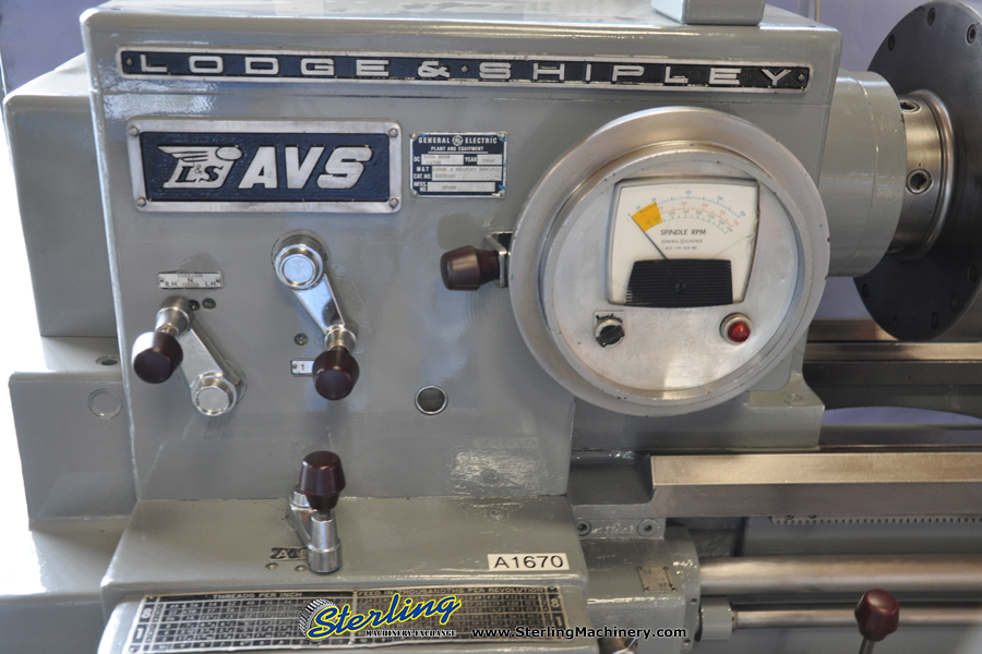 21'' x 54'' Used Lodge & Shipley Engine Lathe, Mdl. 2013 AVS, 3 & 4 Jaw Chuck, Tool Post, Live Center, General Electric Speed Variator, 10 H.P. #A1670-42