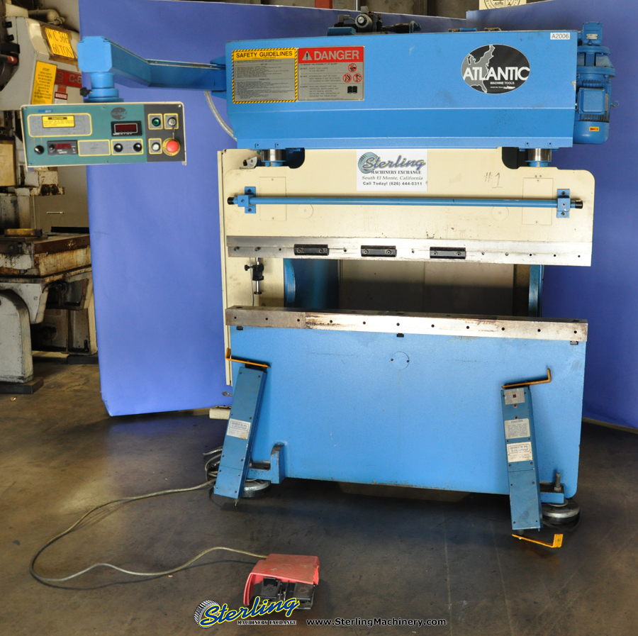 45 Ton x 5' Used Atlantic Hydraulic Press Brake, Mdl. HDE45-5, Tonnage Indicator, Light Curtains, Rear Safety Guard-52