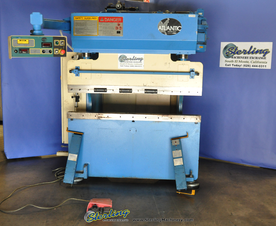 45 Ton x 5' Used Atlantic Hydraulic Press Brake, Mdl. HDE45-5, Tonnage Indicator, Light Curtains, Rear Safety Guard-52