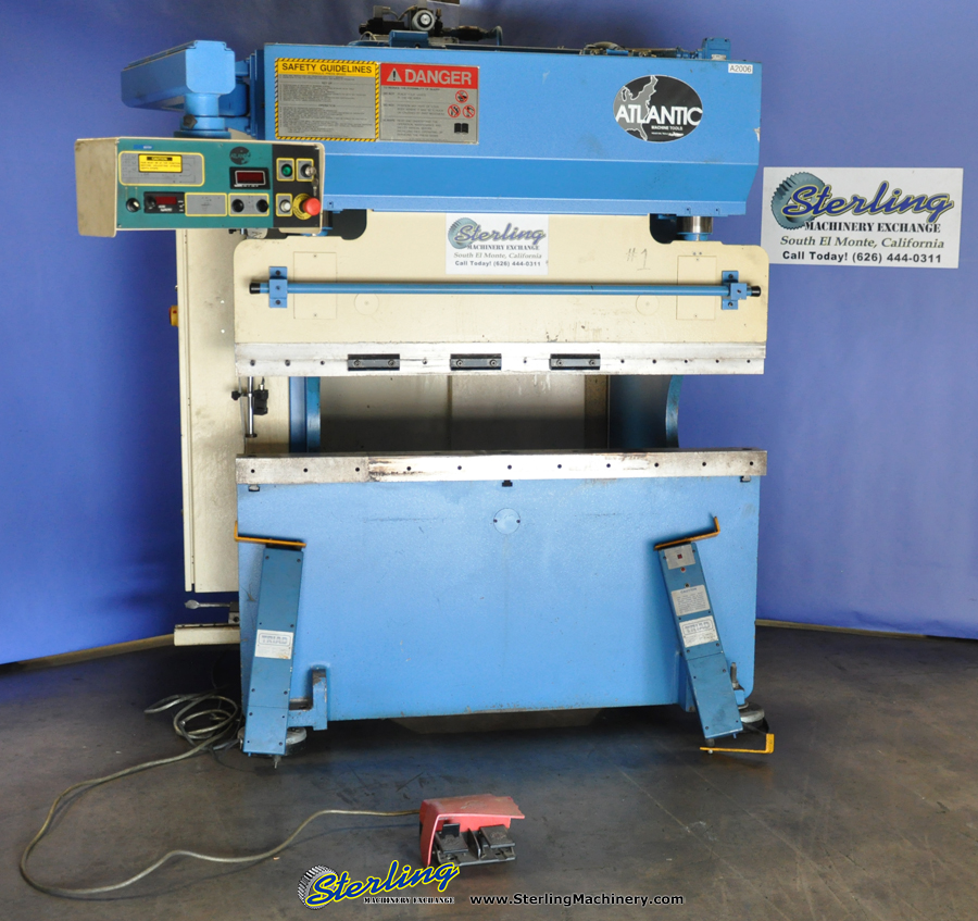 45 Ton x 5' Used Atlantic Hydraulic Press Brake, Mdl. HDE45-5, Tonnage Indicator, Light Curtains, Rear Safety Guard-52