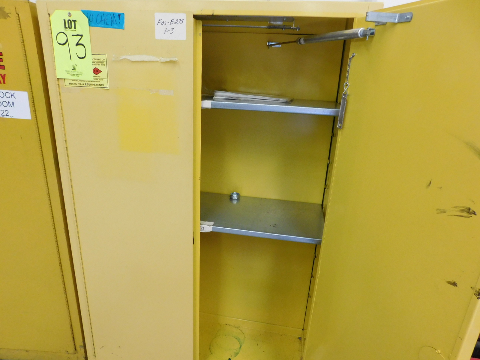 FLAMMABLE LIQUIDS STORAGE CABINET, 43"X18"X65"-93