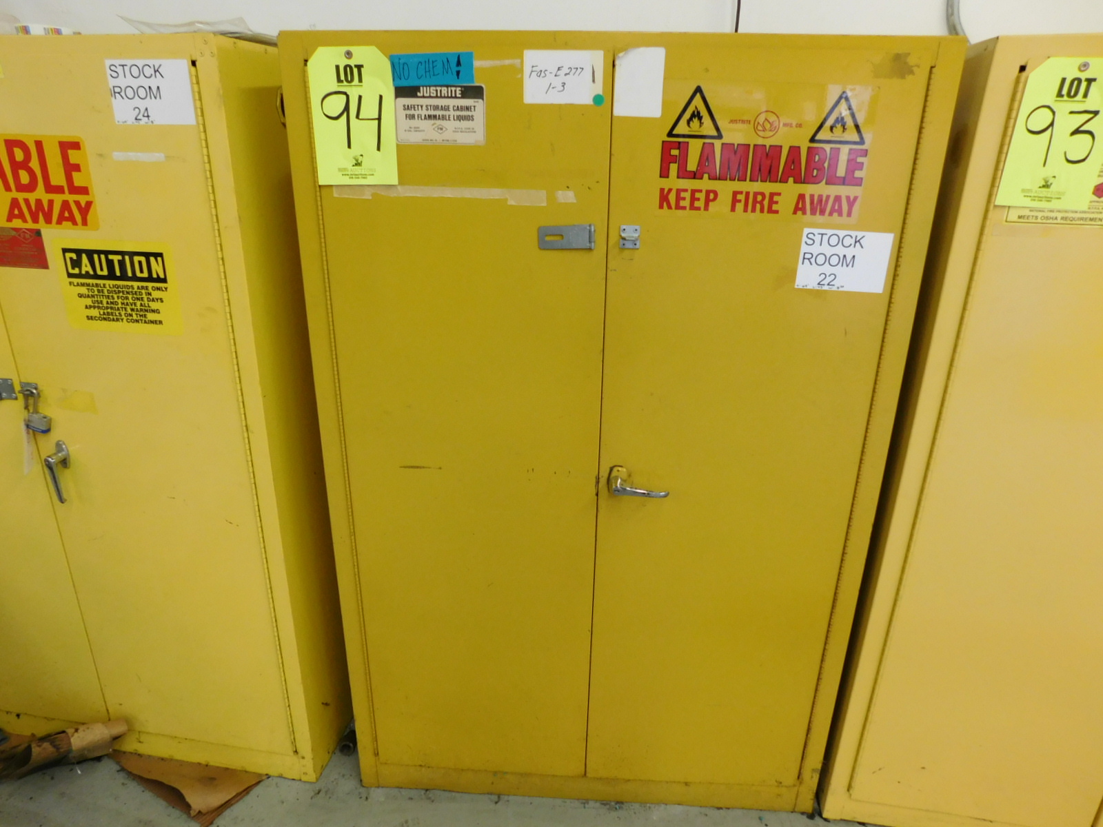 FLAMMABLE LIQUIDS STORAGE CABINET, 43"X18"X65"-94