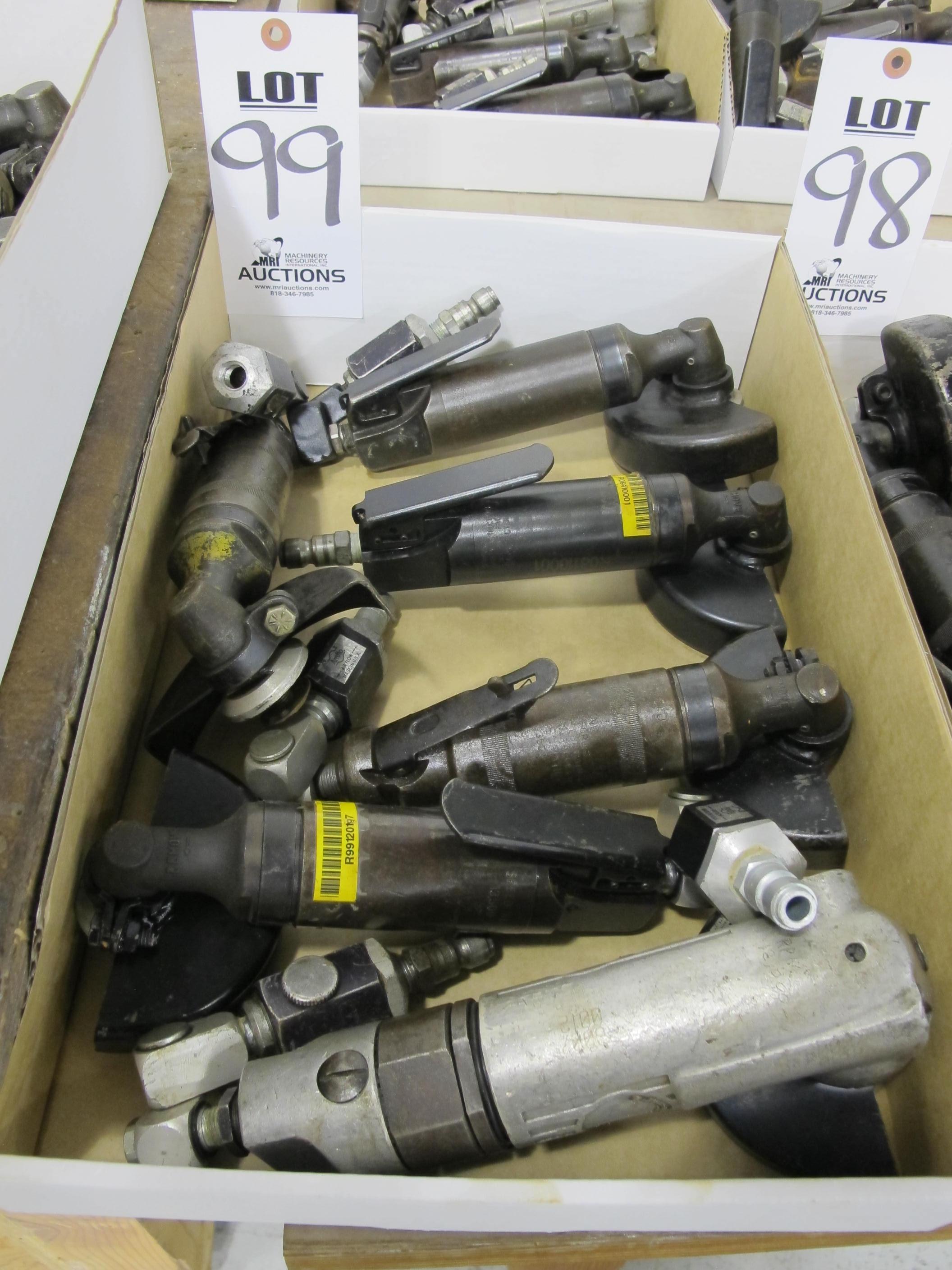LOT (6) ASSORTED PNEUMATIC ANGLE GRINDERS (G-49) LOADING & HANDLING FEE $5-