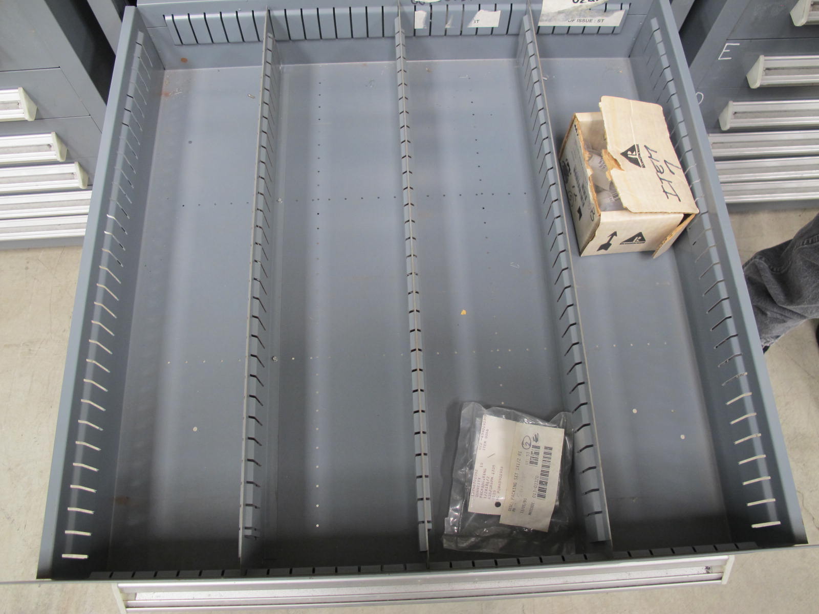 STANLEY VIDMAR CABINET, 8 DRAWER, TO INCLUDE: AIR FILTERS, RELAYS, CONNECTORS. LOCATED AT W-44. LOADING AND HANDLING FEE $25-351