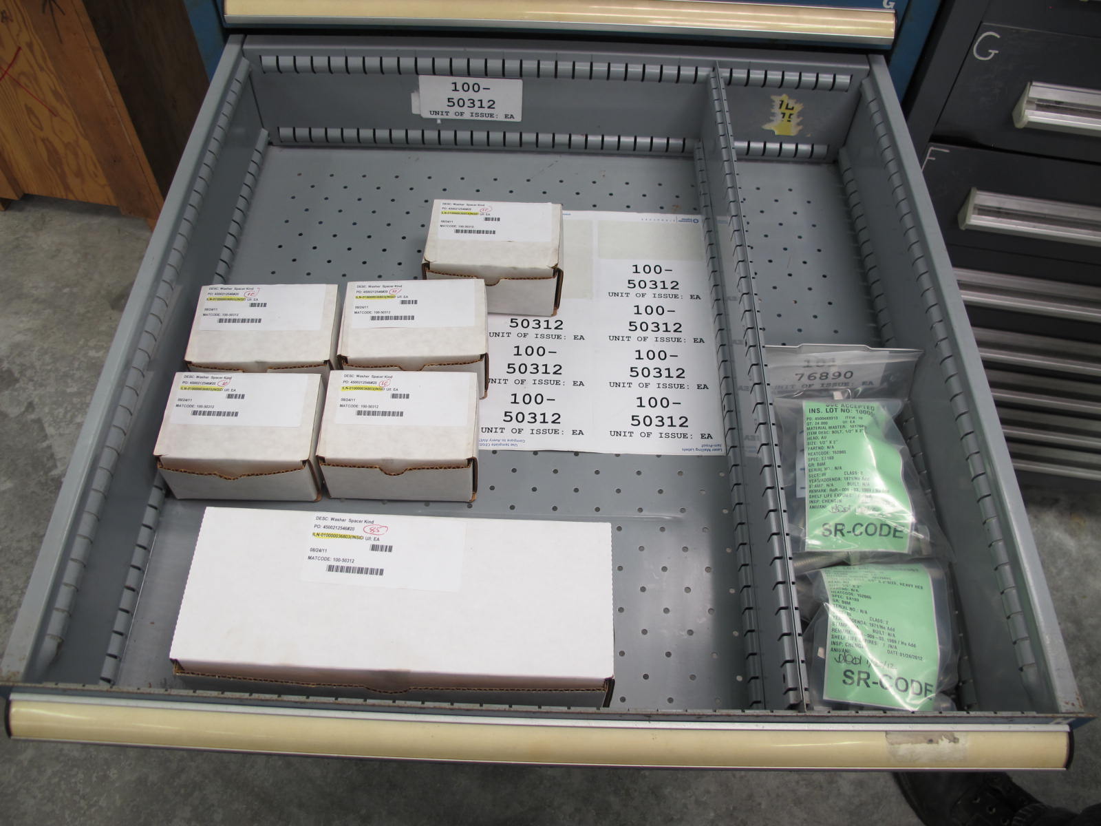 LISTA CABINET, 10 DRAWER, TO INCLUDE: RELAYS, CIRCUITS, REDUCERS, COCK VALVE, COUPLINGS, ELECTRICAL CONDUCTORS. LOCATED AT W-44. LOADING AND HANDLING FEE $25-369