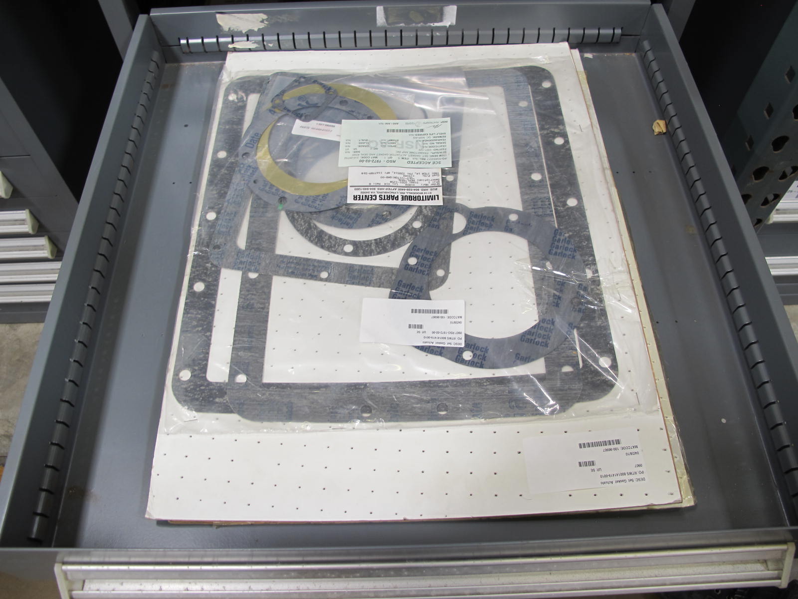 STANLEY VIDMAR CABINET, 11 DRAWER, TO INCLUDE: POWER MONITORS, ELECTRICAL CONNECTORS, CONDUCTORS, COMPRESSOR CIRCUITS, TERMINAL BLOCKS, HEX NUTS, LED LIGHTS, MODULES, VOLT METERS. LOCATED AT W-50 . LOADING AND HANDLING FEE $25-376