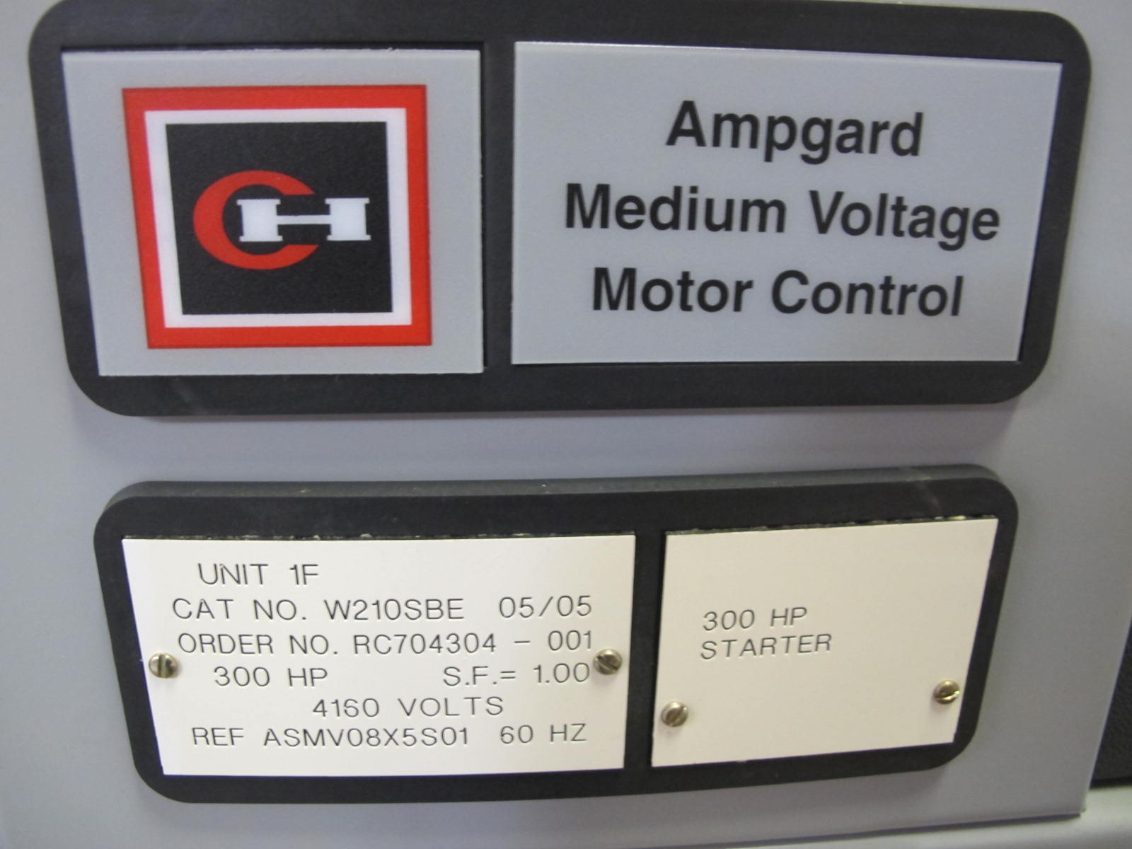 EATON/CUTLER HAMMER MOTOR CONTROL CENTER AMPGARD, 300 HP STARTER. LOCATED AT W-50 . LOADING AND HANDLING FEE $25-390