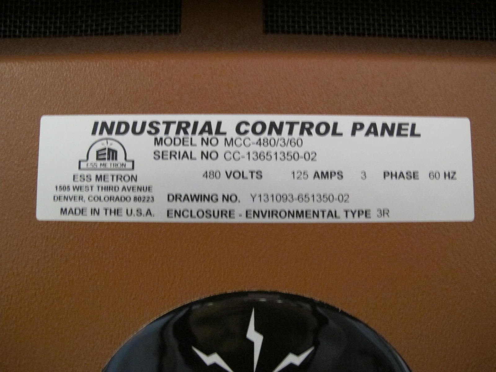 (2) ESSMETRON TRANSFORMER CONTROL CABINETS W/ PRIMARY HEATER AND CONTROL BREAKERS. LOCATED AT W-50 . LOADING AND HANDLING FEE $25-397