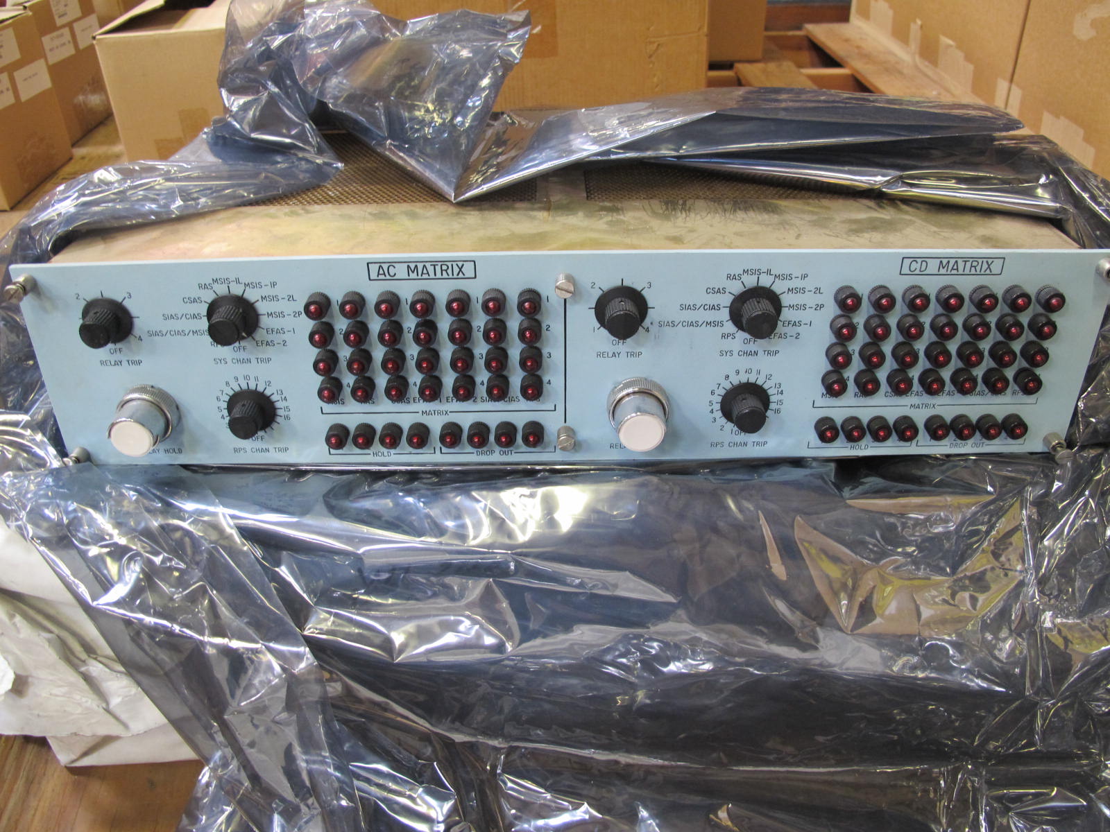 LOT TO INCLUDE: (6)  AMPLIFIER. EXCORE NEUTRON FLUX PREAMPLIFIER. S/N 794801, 2, 3 & 4. WPPSS WNP-3 SURPLUS. REQUIRES DEDICATION PRIOR TO INSTALLATION, (1) MODULE. PPS MATRIX TEST MODULE "CD", MODULE "AC". WPPSS WNP-3 SURPLUS. REQUIRES DEDICATION PRIOR TO INSTALLATION.. LOCATED AT W-50 . LOADING AND HANDLING FEE $25-437