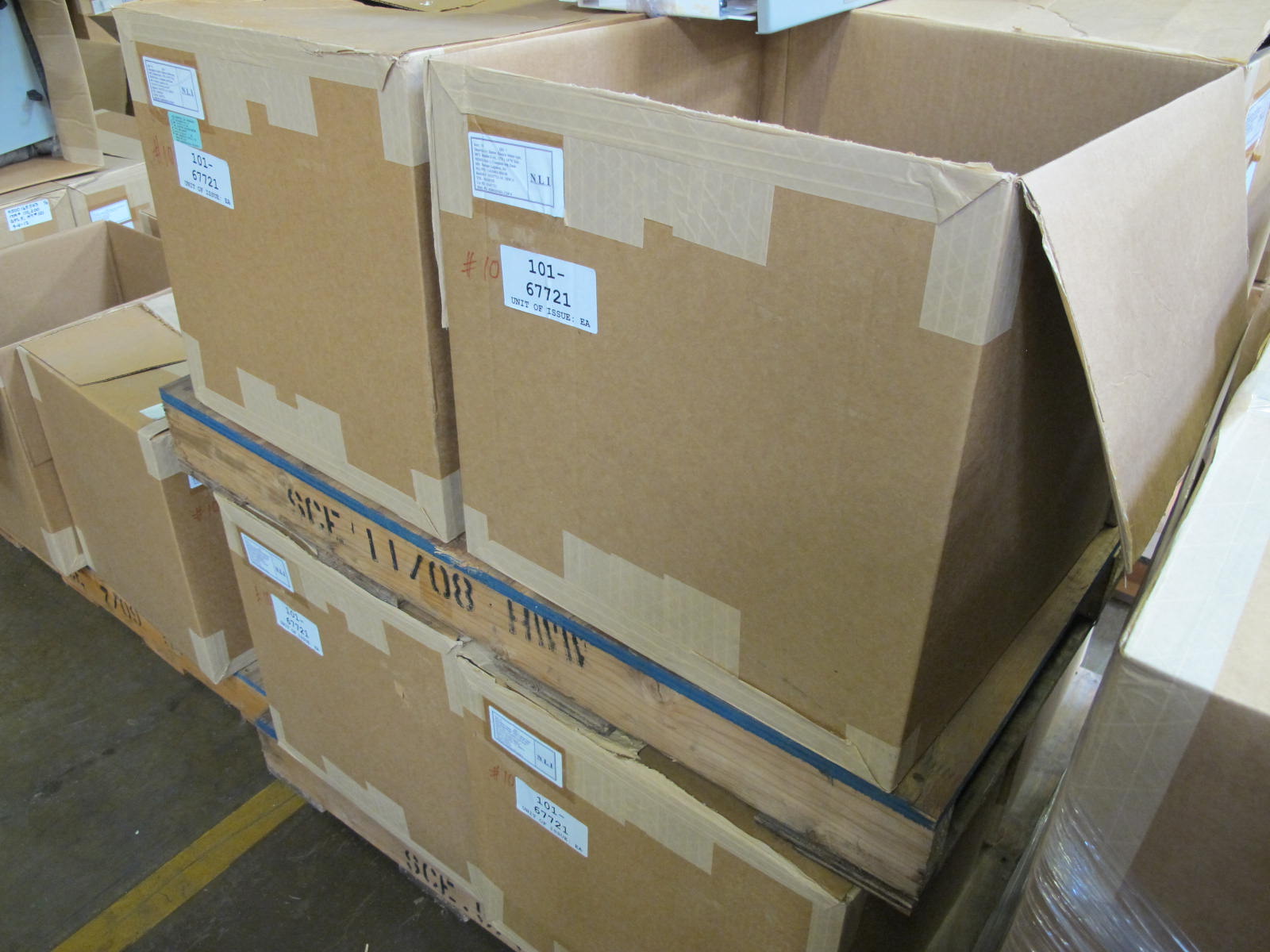 (8) NLI STARTERS, ELECTRIC MOTOR TYPE, MCC BUCKET KIND, 12"H X 14"W SIZE, 1 NEMA SIZE. Complete with door. INCLUDES THE FOLLOWING COMPONENTS: > NEMA SIZE 1 FULL VOLTAGE NON-REVERSING STARTER,   WITH BIMETALLIC OVERLOAD RELAY (INCLUDES THREE   HEATERS) > 4NO <(>&<)> 4NC AUXILIARY CONTACTS > 15A MAGNETIC ONLY CIRCUIT BREAKER (HMCP015E0C) > 150VA CURRENT POTENTIAL TRANSFORMER. LOCATED AT W-50 . LOADING AND HANDLING FEE $25-449