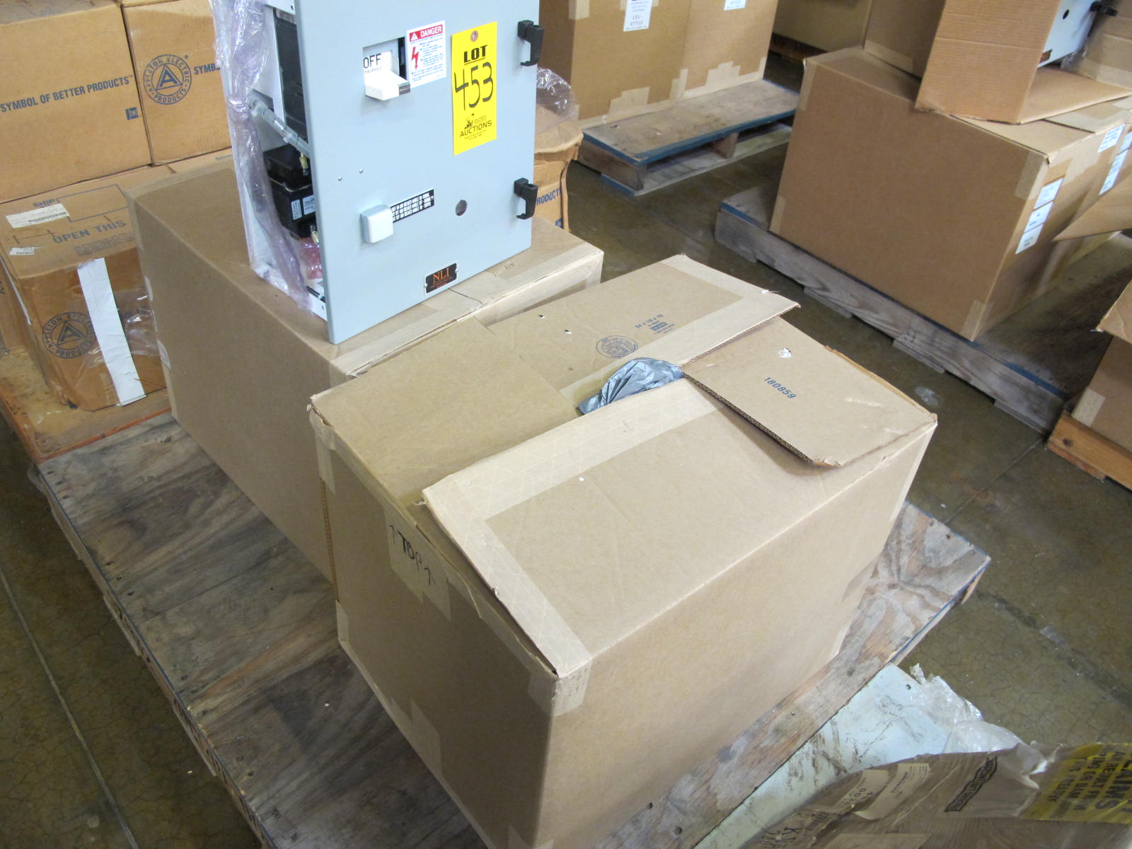 (2) NLI STARTERS, ELECTRIC MOTOR TYPE, MCC BUCKET KIND, 18"H X 20"W SIZE, 1 NEMA SIZE. Complete with door. INCLUDES THE FOLLOWING COMPONENTS: > NEMA SIZE 1 FULL VOLTAGE REVERSING STARTER   (8736SC07V02BSX2121), WITH BIMETALLIC OVERLOAD   RELAY (INCLUDES THREE HEATERS) > 4NO <(>&<)> 4NC AUXILIARY CONTACTS > 15A MAGNETIC ONLY CIRCUIT BREAKER (HMCP015E0C) > 200VA CURRENT POTENTIAL TRANSFORMER. LOCATED AT W-50 . LOADING AND HANDLING FEE $25-453