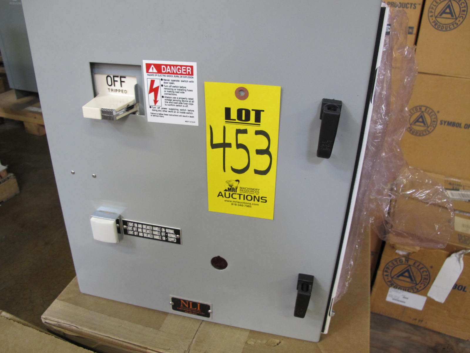 (2) NLI STARTERS, ELECTRIC MOTOR TYPE, MCC BUCKET KIND, 18"H X 20"W SIZE, 1 NEMA SIZE. Complete with door. INCLUDES THE FOLLOWING COMPONENTS: > NEMA SIZE 1 FULL VOLTAGE REVERSING STARTER   (8736SC07V02BSX2121), WITH BIMETALLIC OVERLOAD   RELAY (INCLUDES THREE HEATERS) > 4NO <(>&<)> 4NC AUXILIARY CONTACTS > 15A MAGNETIC ONLY CIRCUIT BREAKER (HMCP015E0C) > 200VA CURRENT POTENTIAL TRANSFORMER. LOCATED AT W-50 . LOADING AND HANDLING FEE $25-453