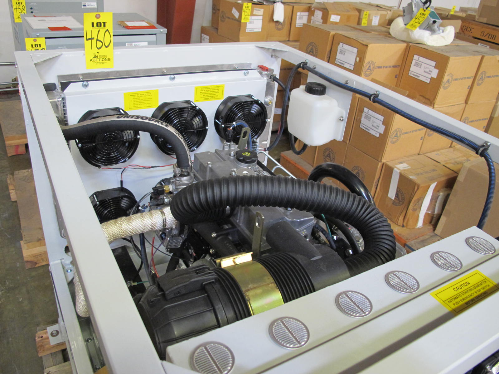 POLAR POWER, MODEL # 8340P-40415-F, DC BACKUP GENERATOR, DIESEL POWER TYPE, VOLTAGE RANGE 44-62 VOLTS, MAX AMPS 360, MAX KILOWATTS 16, W/ SUPRA SERIES DC GENERATOR DIGITAL CONTROLLER ELECTRIC TYPE, 20 GAL INTEGRATED DOUBLE WALLED FUEL TANK,INTEGRATED CONTROL SYSTEM. POWER POLAR 8340P-40415. LOCATED AT W-50 . LOADING AND HANDLING FEE $25-460