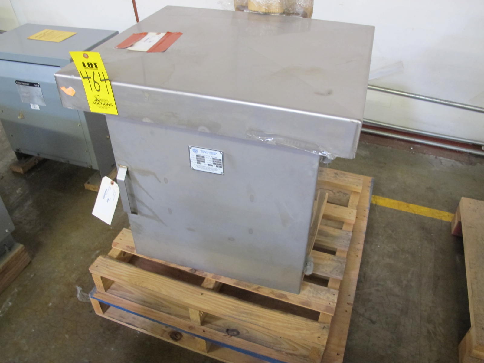 FARWEST CORROSION CONTROL COMPANY, RECTIFIER, CATHODIC KIND, PROTECTION OTHER, 50 AMP, 24 VOLT. FOR CATHODIC PROTECTION SYSTEM AIR COOLED, 230/460 VAC, AC/DC LIGHTNING PROTECTION, S/S CASE INCLUDES CUSTOMER INTERRUPTER CIRCUIT W/HYBRID DIODE/SCR STACK FRONT PANEL TERMINAL BLOCK 100 WATT HEATER WITH BKR.<(>&<)> THERMO DUAL DC CIRCUIT BREAKERS S/S CABINET.. LOCATED AT W-50 . LOADING AND HANDLING FEE $25-464