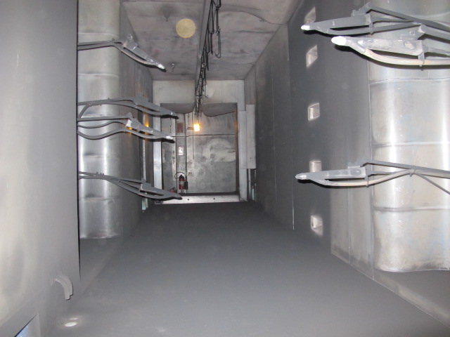 NORDSON, MODEL CK-9000, POWDER COATING BOOTH, CYCLONE TYPE POWDER, 9000 CFM, (8) AUTOMATIC SPRAY GUNS, APPROX. 60î X 72î OPENINGS, APPROX. 22Í INTERIOR BOOTH LENGTH, SINGLE PASS, I- CONTROL SYSTEM, DIAGRAM NO. P97-394A-05, POWER COATING GUNS, ETC-20