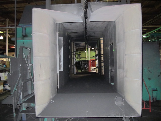 NORDSON, MODEL CK-9000, POWDER COATING BOOTH, CYCLONE TYPE POWDER, 9000 CFM, (8) AUTOMATIC SPRAY GUNS, APPROX. 60î X 72î OPENINGS, APPROX. 22Í INTERIOR BOOTH LENGTH, SINGLE PASS, I- CONTROL SYSTEM, DIAGRAM NO. P97-394A-05, POWER COATING GUNS, ETC-20