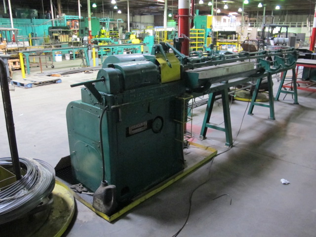 LEWIS WIRE STRAIGHTENER AND CUT OFF, MODEL 2CV, AUTOMATIC, TWO PLANE, CUT-OFF, PAYOFF REELS, MEASURE RACK 150î, S/N N/A-22