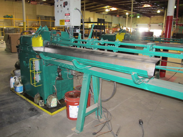 LEWIS WIRE STRAIGHTENER AND CUT OFF, MODEL 2CV, AUTOMATIC, TWO PLANE, CUT-OFF, PAYOFF REELS, MEASURE RACK  98î, S/N N/A-23