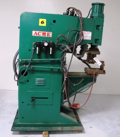 ACME PRESS TYPE SPOT WELDER,  MODEL PT1P-18-75, 75 KVA, 18î THROAT, 10î GAP, SINGLE PHASE MICROPROCESSOR CONTROL, S/N 7763-27