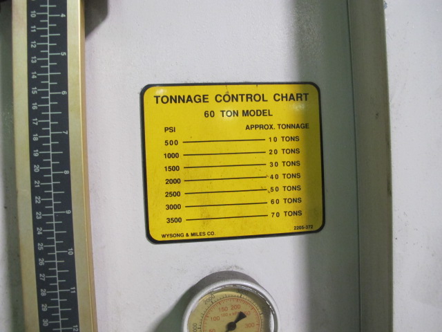 WYSONG HYDRAULIC PRESS BRAKE, MODEL MT18-104, 10' X 60 TON CAPACITY, 6î STROKE, 9î ADJUSTMENT, 15î DIE SPACE, AUTOGAGE G24 BACKGAUGE, DUAL PALM CONTROL ON PEDESTAL STAND, ELECTRIC FOOT PEDAL,  STI MINI SAFE MS4400 SERIES LIGHT SAFETY CURTAINS, S/N MTH60-120-3