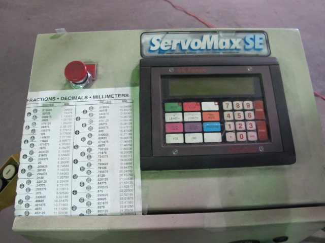 SERVO MAX CNC SERVO FEEDER, MODEL SMX SE 12 FEEDER, 12" WIDTH, .156 ñ MILD STEEL, GE FANUC CNC CONTROL, S/N C22076-8
