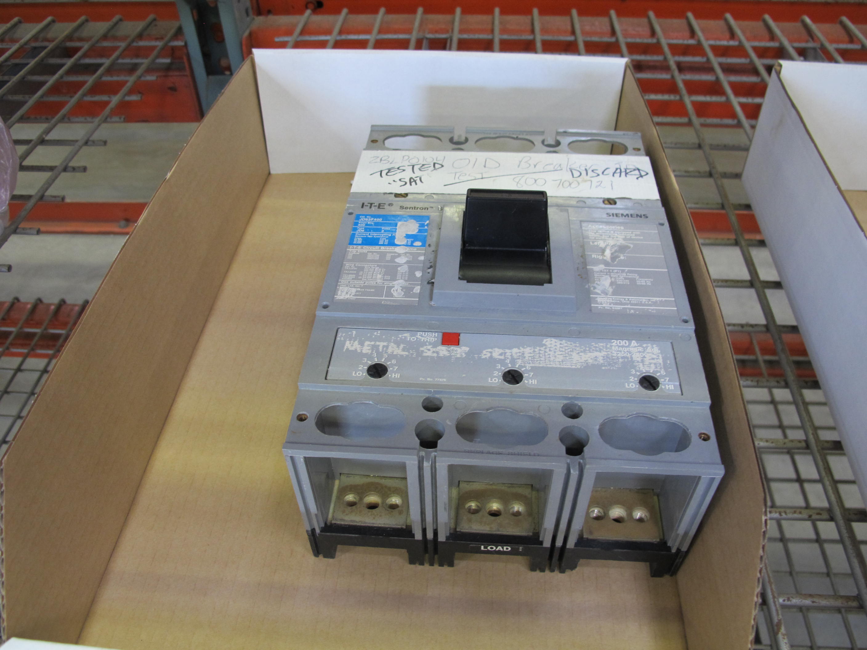 MISC. SQUARE-D, ITE, AND GE CIRCUIT BREAKER SWITCHES. LOADING & HANDLING $5-1468