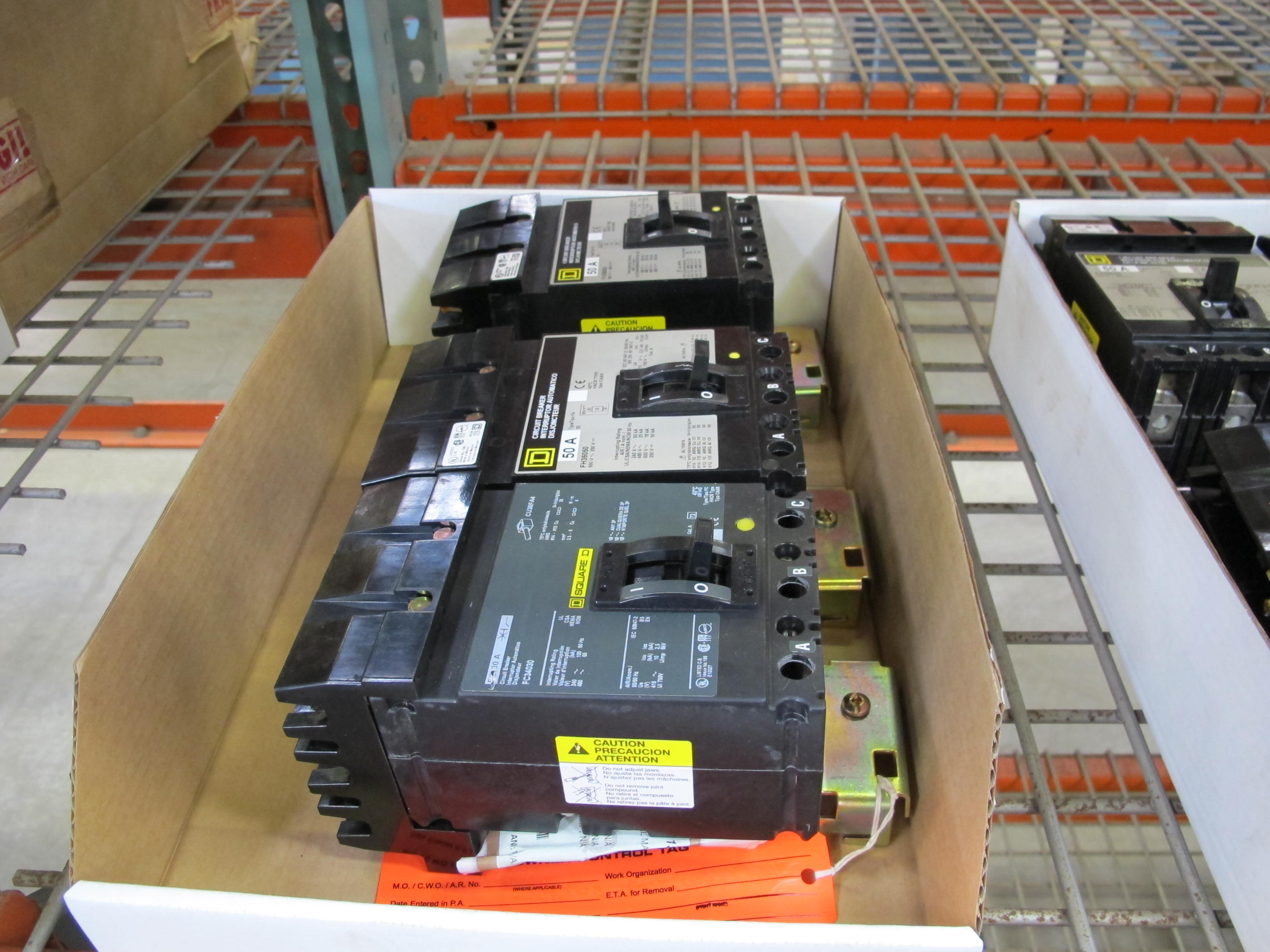 MISC. SQUARE-D AND CUTLER-HAMMER CIRCUIT BREAKERS. LOADING & HANDLING $5-1470