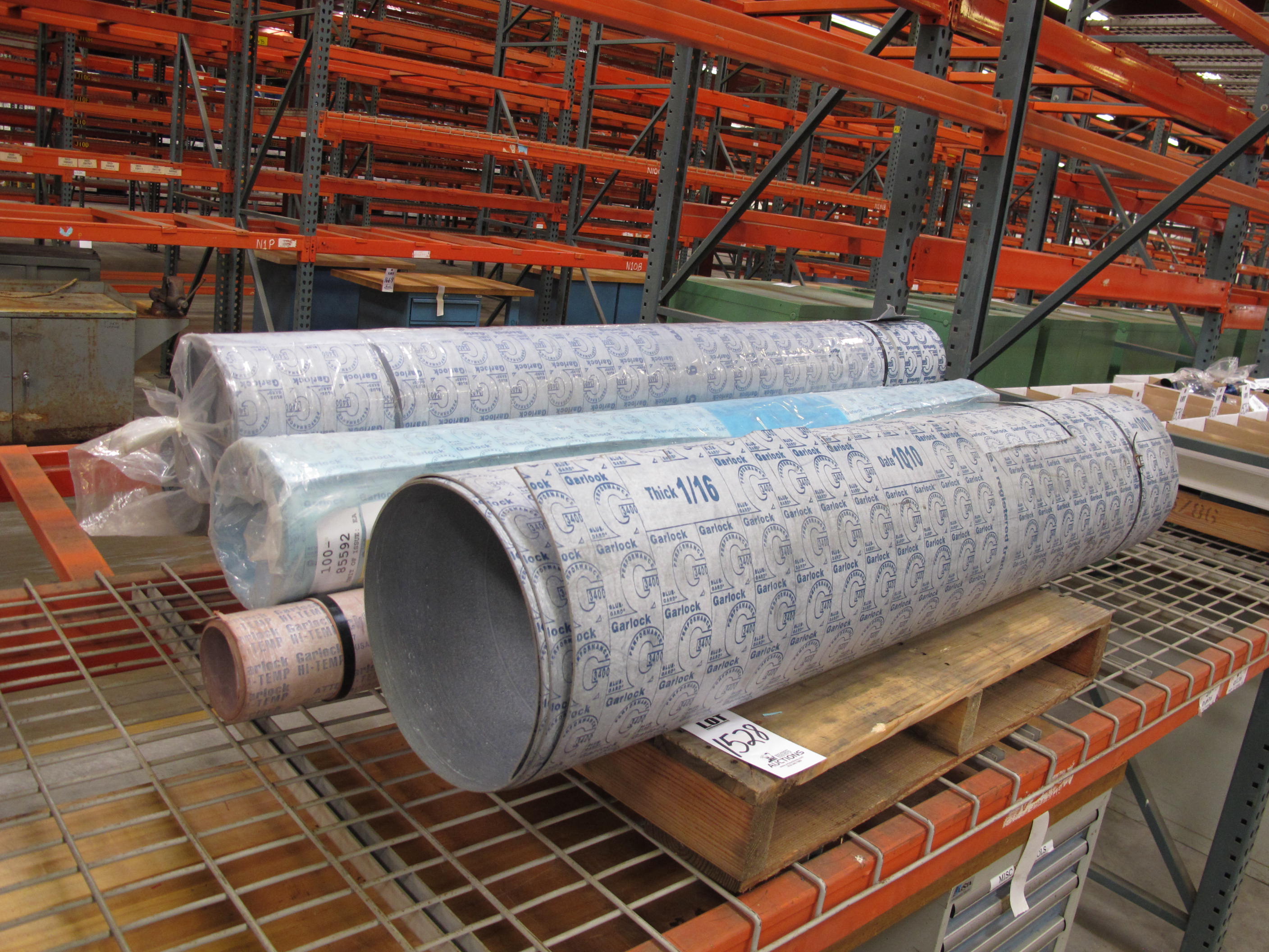 (6 ROLLS) GARLOCK GASKET MATERIAL. LOADING & HANDLING $15-1528